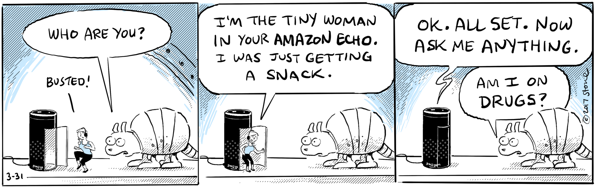 Dijon the Armadillo discovers his virtual assistant is not everything it seems. (Part 2)